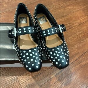 Dolce Vita Black Flats with Silver Studs